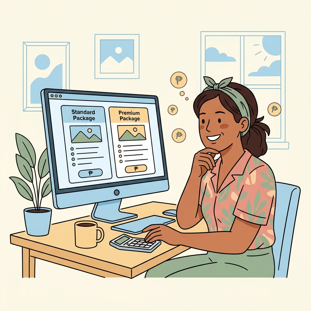Cebu business owner reviewing website pricing packages