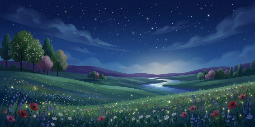 Spring Meadow Dark Background